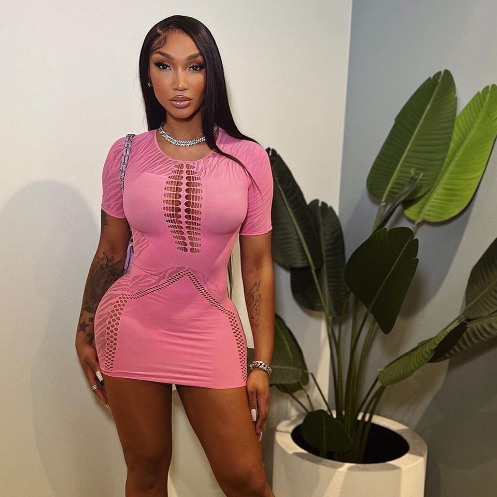 Bodystocking dress hot pinkn new